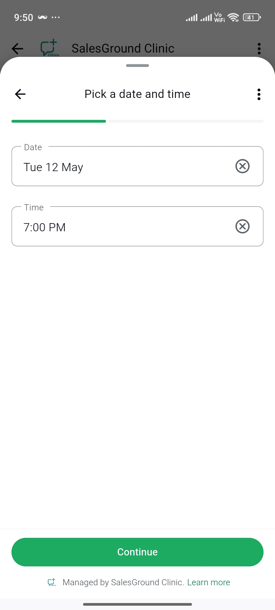 Pick a date and time